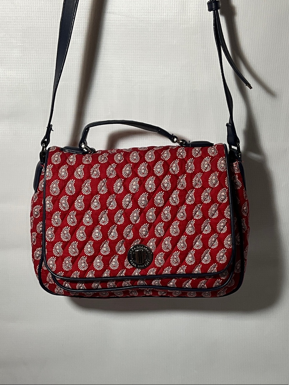 Vera Bradley  Red Printed Crossbody Satchel Bag